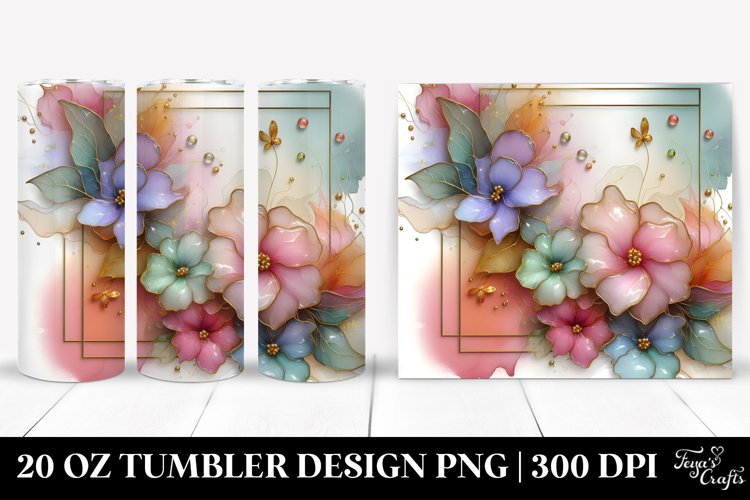 Glossy Impatiens, Watercolor 20 Oz Tumbler example image 1