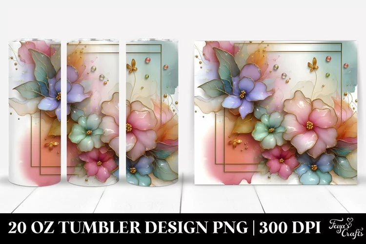 Glossy Impatiens, Watercolor 20 Oz Tumbler