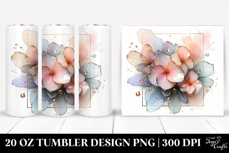 Glossy Impatiens, Watercolor 20 Oz Tumbler