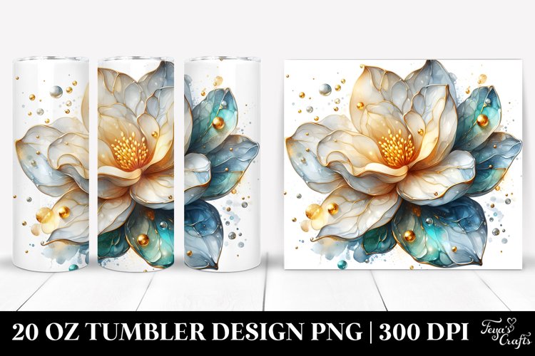 Abstract Shiny Gardenia | 20 Oz Tumbler example image 1