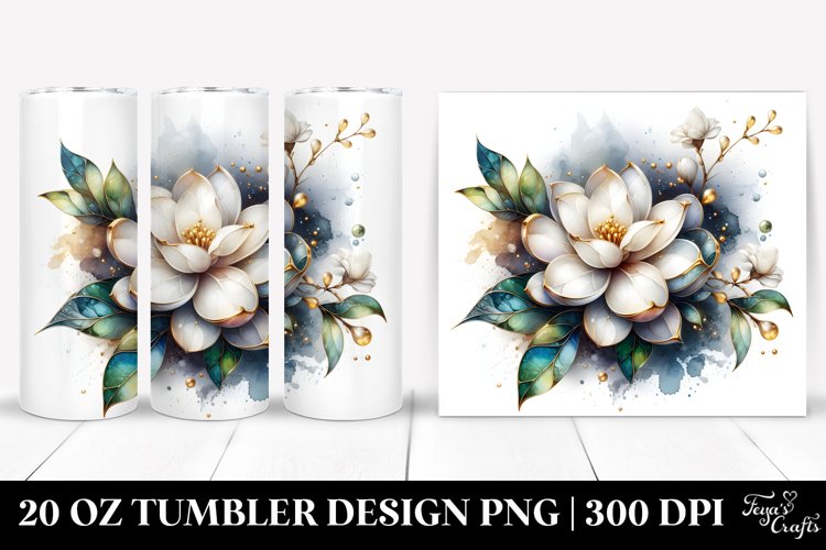 Abstract Shiny Gardenia | 20 Oz Tumbler example image 1