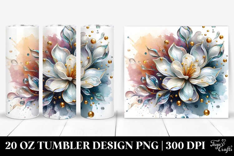 Abstract Shiny Gardenia | 20 Oz Tumbler example image 1