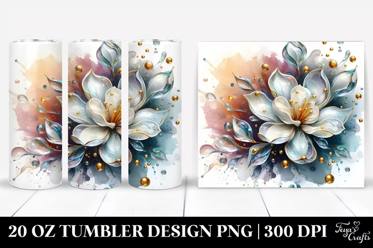 Abstract Shiny Gardenia | 20 Oz Tumbler