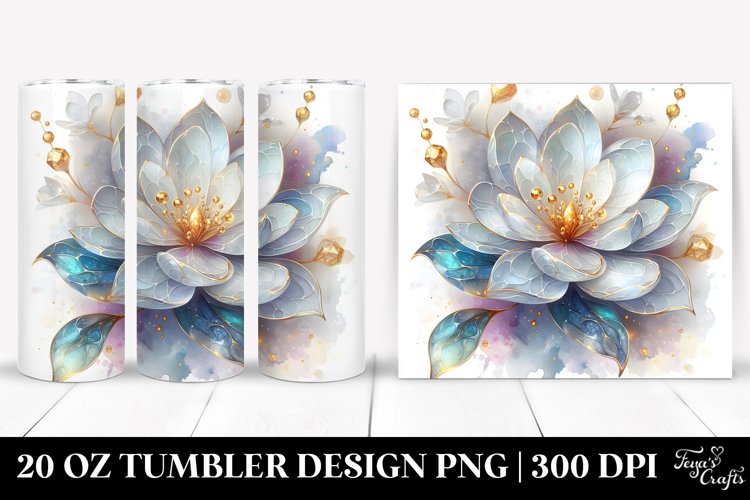 Abstract Shiny Gardenia | 20 Oz Tumbler example image 1