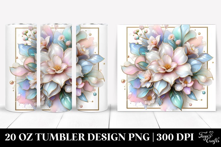 Glossy Gardenia, Watercolor 20 Oz Tumbler example image 1