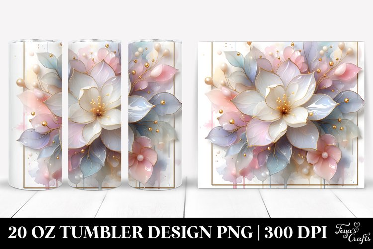 Glossy Gardenia, Watercolor 20 Oz Tumbler example image 1