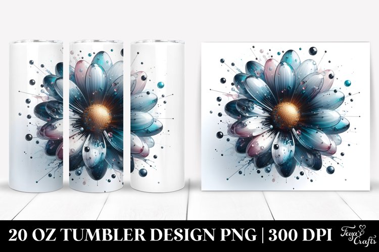 Abstract Glossy Daisy Tumbler example image 1