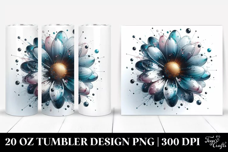 Abstract Glossy Daisy Tumbler