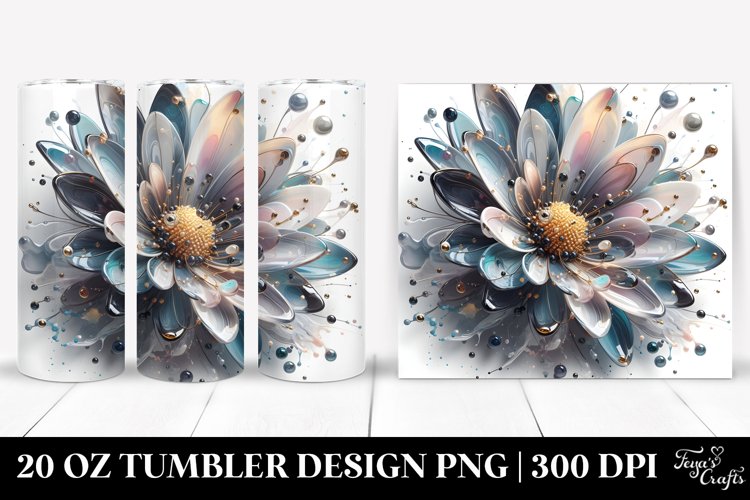 Abstract Glossy Daisy Tumbler example image 1