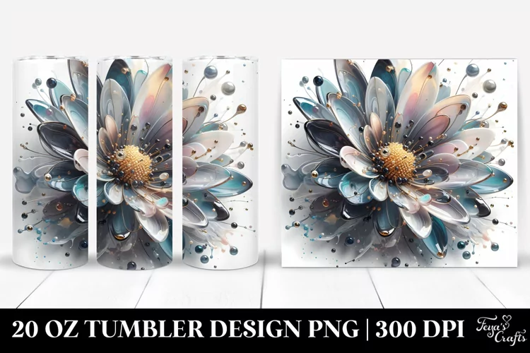 Abstract Glossy Daisy Tumbler