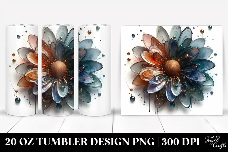 Abstract Glossy Daisy Tumbler