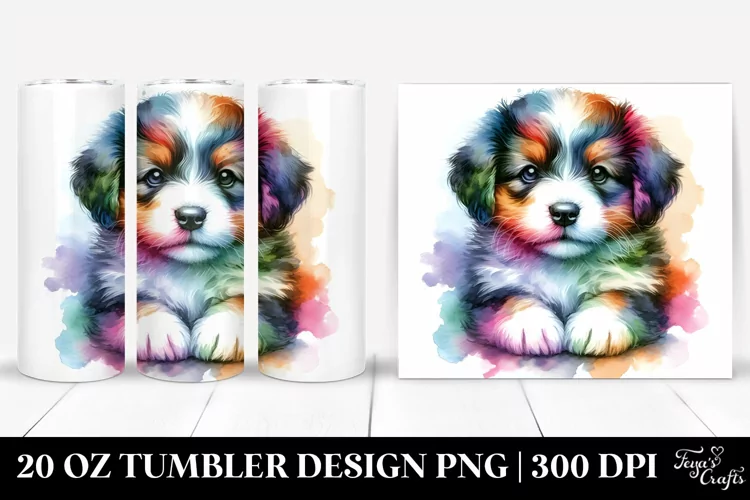 Colorful Puppy Tumbler