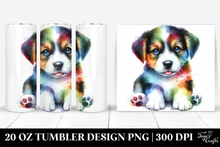 Colorful Puppy Tumbler