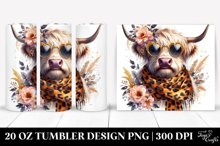 Elegant Highland Cow Tumbler example image 1