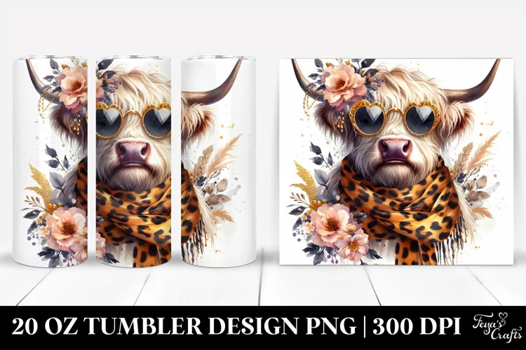 Elegant Highland Cow Tumbler