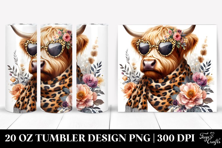 Elegant Highland Cow 20 Oz Tumbler example image 1