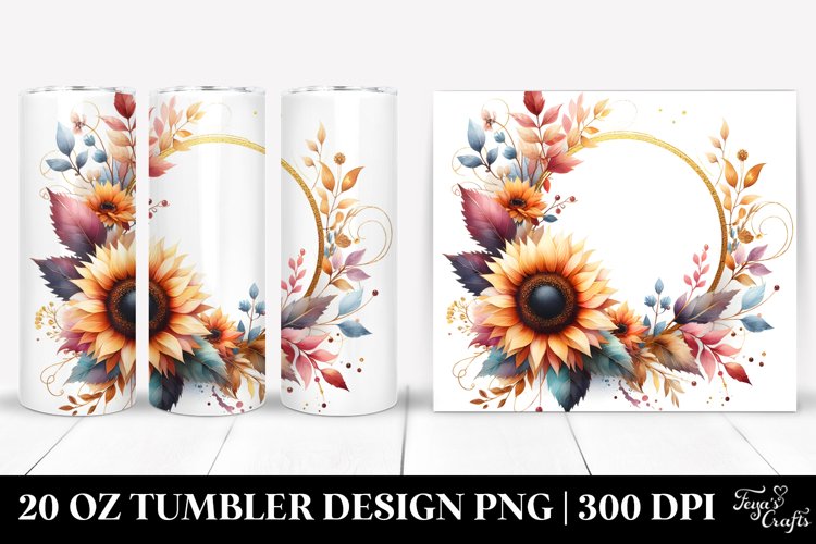 Vibrant Small Sunflower Horizontal Frame 20 Oz Tumbler example image 1