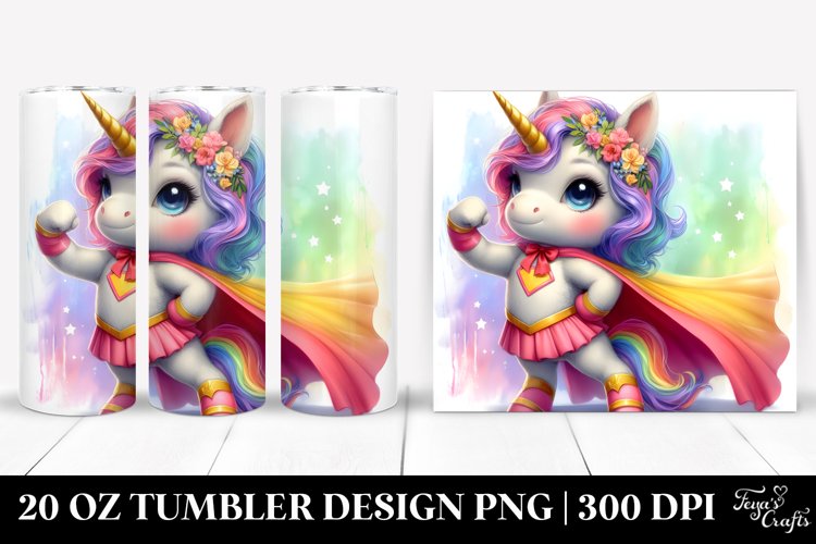 Cute Hero Unicorn | 20 oz Tumbler