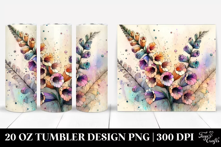 Stained Foxglove Design | 20 oz Tumbler