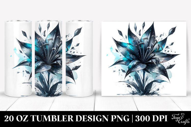 20 Oz Tumbler Sublimation | Glossy Lobelia with Metallic