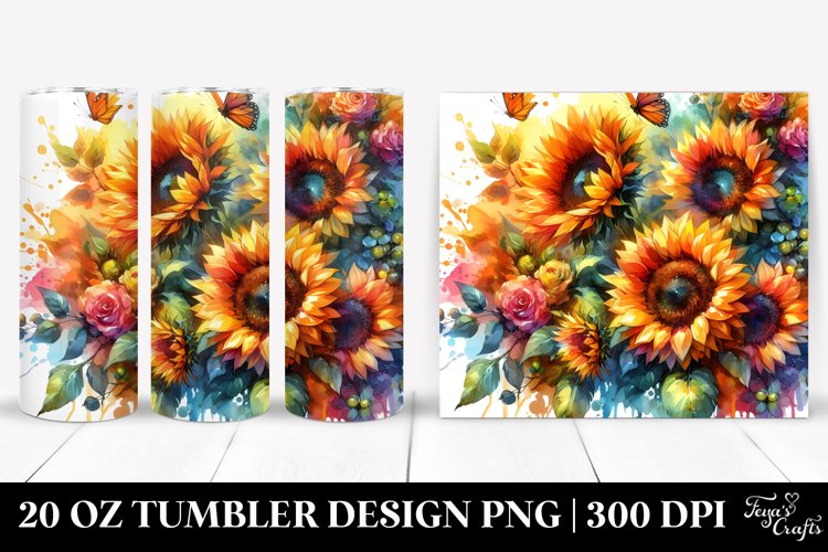 Watercolor Sunflower Clipart Image 24