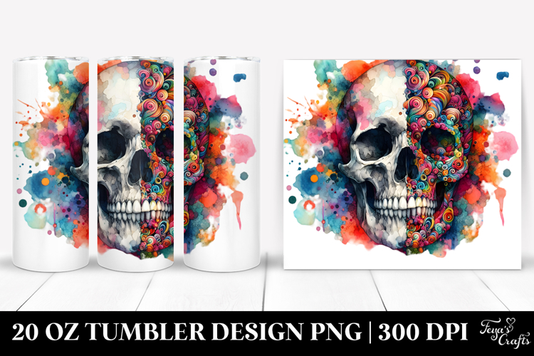 Colorful Skull Painting, 20 Oz Tumbler