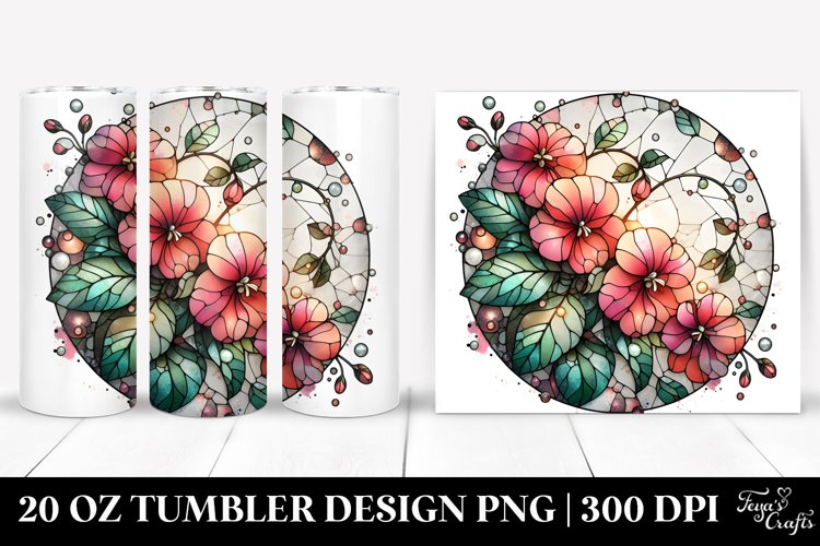 Stained Impatiens Watercolor Tumbler example image 1