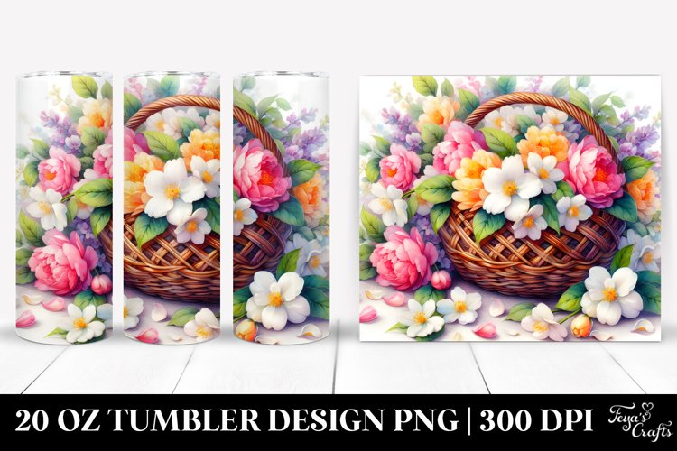 Colorful Vibrant Jasmine Basket | 20 Oz Tumbler example image 1