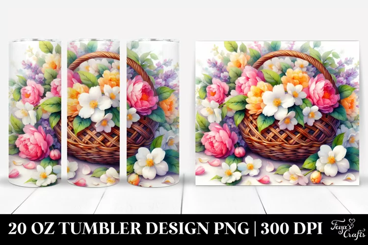 Colorful Vibrant Jasmine Basket | 20 Oz Tumbler