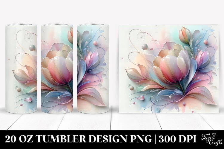 Abstract Pastel Glossy Tulip Frame | 20 oz Tumbler