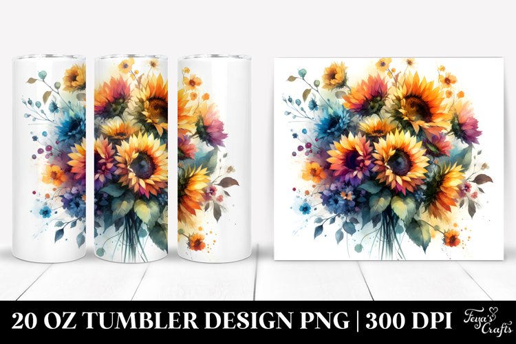 Vibrant Sunflower Bouquet Tumbler example image 1
