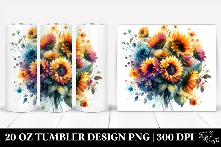 Vibrant Sunflower Bouquet Tumbler