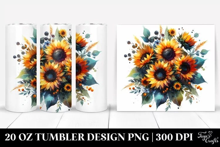 Vibrant Sunflower Bouquet | 20 Oz Tumbler