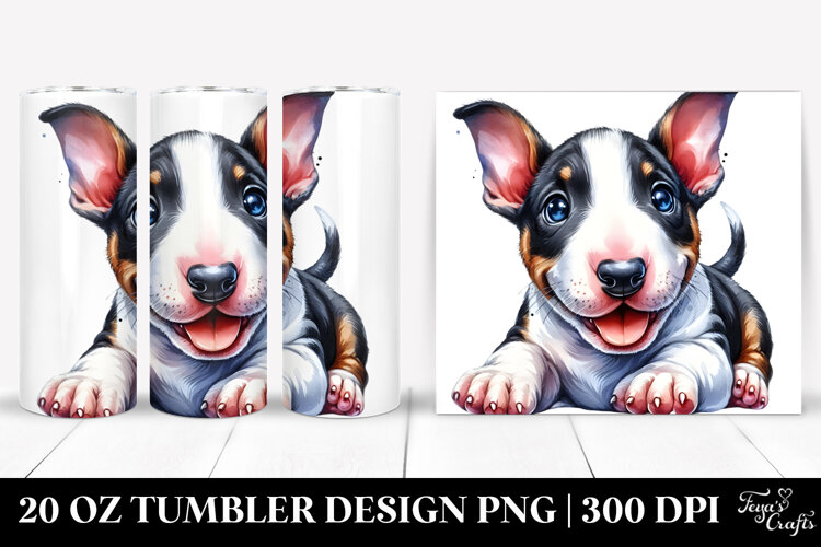 Happy Bull Terrier, 20 Oz Tumbler example image 1