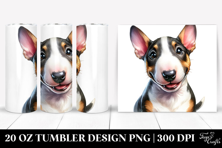 Happy Bull Terrier, 20 Oz Tumbler example image 1