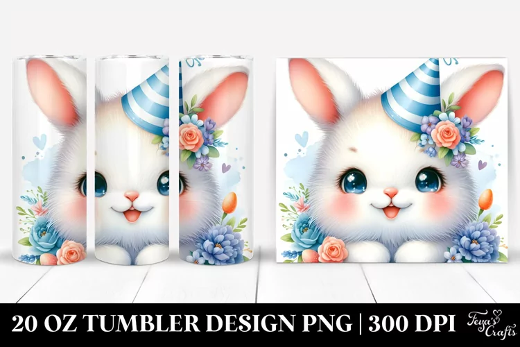 Colorful Party Hat Baby Rabbit | 20 Oz Tumbler