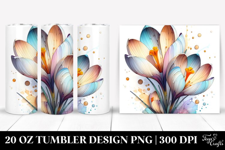 Elegant Crocus Stained 20 Oz Tumbler example image 1