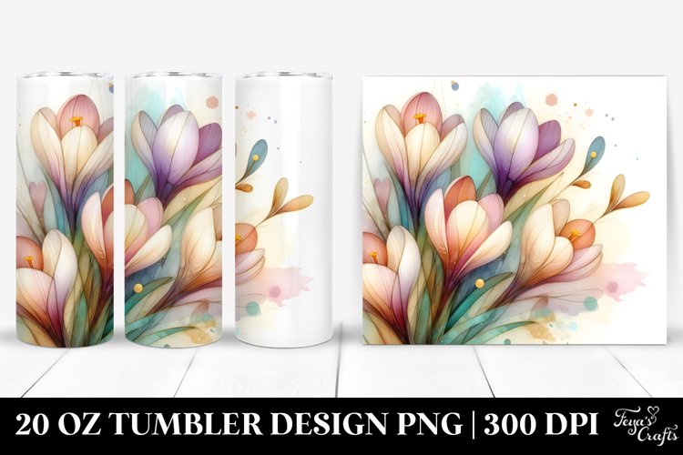 Elegant Crocus Stained 20 Oz Tumbler example image 1
