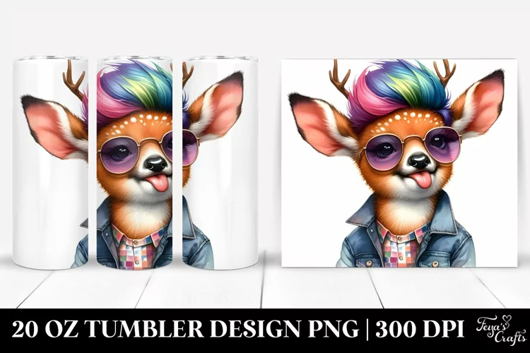 Cute Baby Deer with Cool Haircut 20 Oz Tumbler