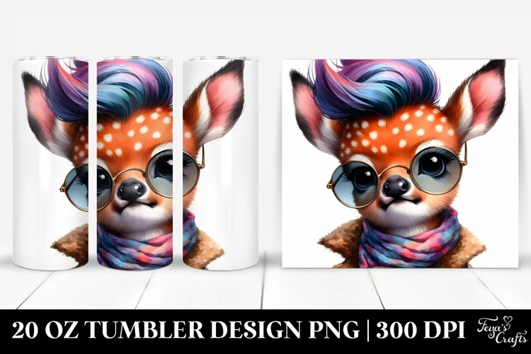 Cute Baby Deer with Cool Haircut 20 Oz Tumbler