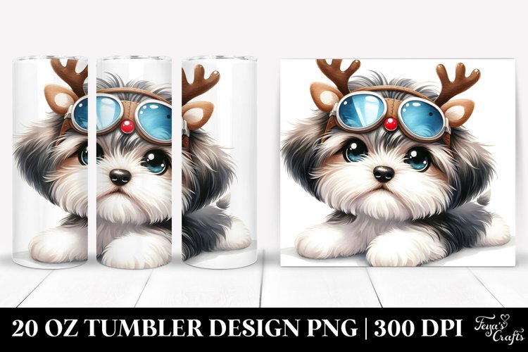 Expressive Havanese Pup, Watercolor 20 Oz Tumbler example image 1