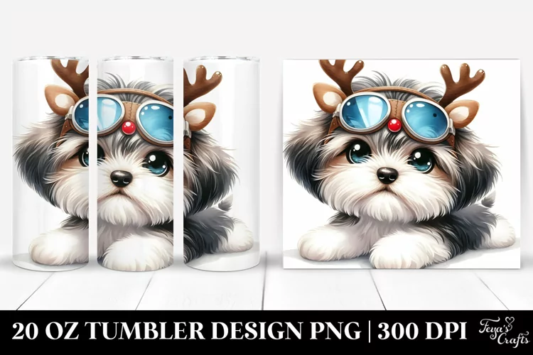 Expressive Havanese Pup, Watercolor 20 Oz Tumbler