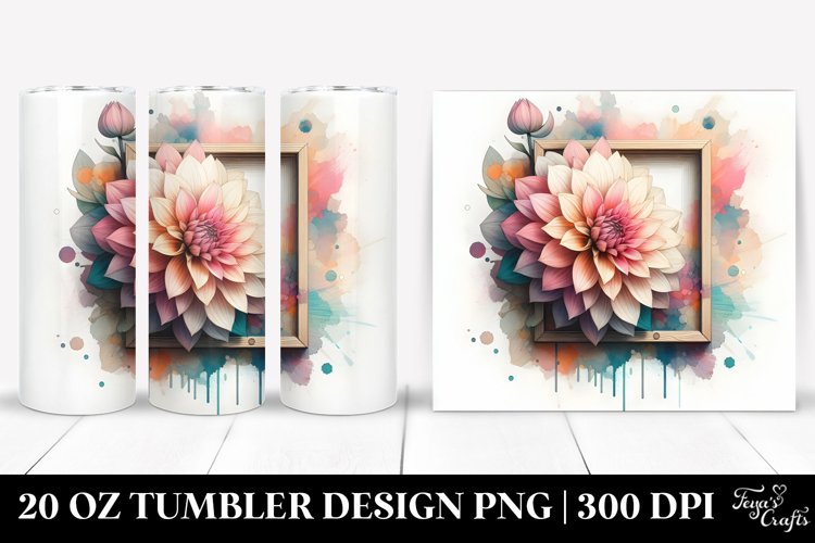 Abstract Stained Dahlia 20 Oz Tumbler example image 1