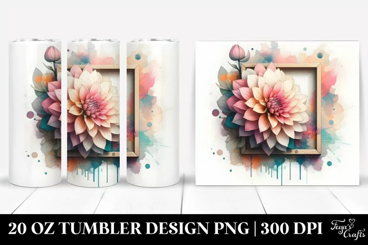 Abstract Stained Dahlia 20 Oz Tumbler