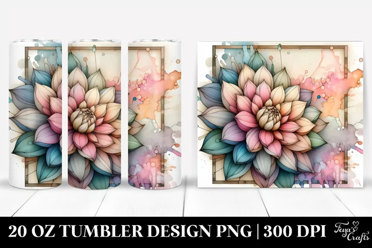 Abstract Stained Dahlia 20 Oz Tumbler