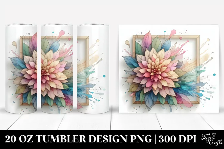 Abstract Stained Dahlia 20 Oz Tumbler