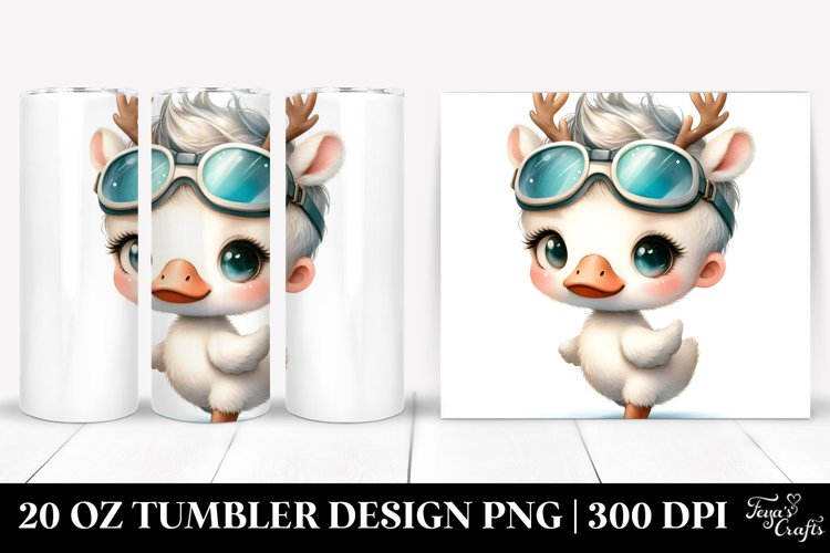 Expressive Swan 20 Oz Tumbler Wearing Reindeer Horns example image 1