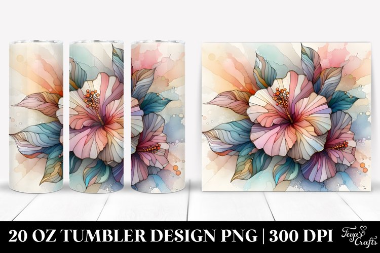 Stained Hibiscus 20 Oz Tumbler example image 1