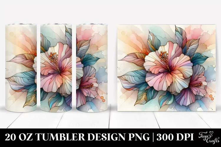 Stained Hibiscus 20 Oz Tumbler
