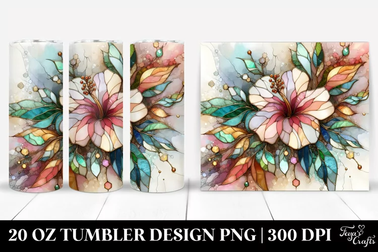 Stained Hibiscus 20 Oz Tumbler